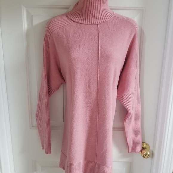 Time and Tru Tops - Pretty in Pink Turtleneck Tunic - size 12/14